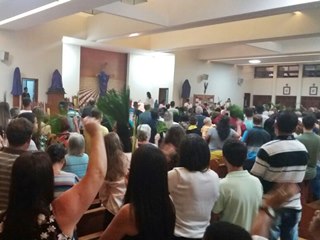 Celebracao com entrega de imagens no Domingo de Ramos em Marechal Floriano 2