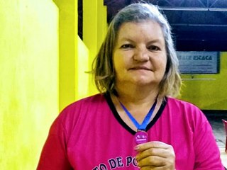 Dona de casa classificada na etapa do Campeonato de Porrinha Feminino de Marechal Floriano