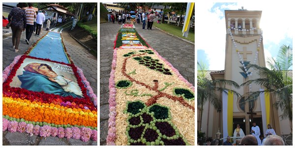 Belezas de tapetes de Corpus Christi encantam visitantes em Marechal Floriano