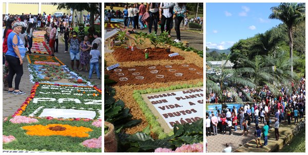 Belezas de tapetes de Corpus Christi encantam visitantes em Marechal Floriano 2