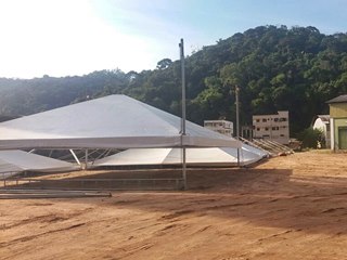 Espaço para a Festa Italemanha começa a ser preparado em Marechal Floriano 