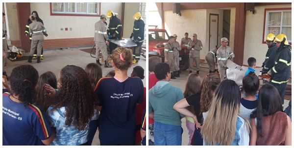 Bombeiros recebem alunos de escola publica de Marechal Floriano na Semana de Prevencao 2