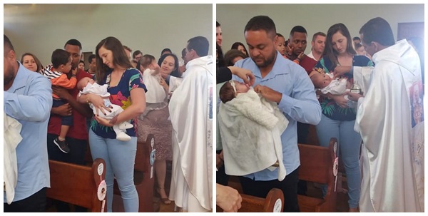 Missa especial em Marechal Floriano para o batismo de 16 criancas da comunidade de SantAna 2