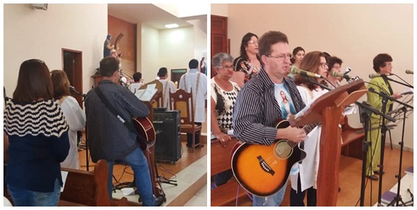 Missa especial em Marechal Floriano para o batismo de 16 criancas da comunidade de SantAna 3