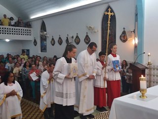 Comunidade de Bom Jesus lota igreja na missa da Novena de Nossa Senhora Aparecida
