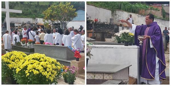 Cemiterio florido recebe aspersao de agua benta em Marechal Floriano 2