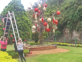 Montagem do Natal Luz em andamento em Marechal Floriano 2