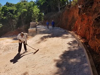 Ruas pavimentadas em Araguaia distrito de Marechal Floriano