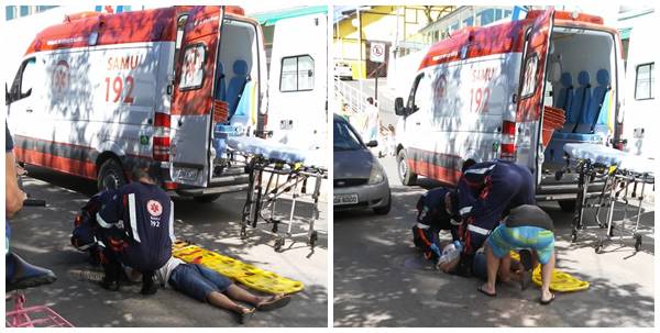 Homem ferido ao cair de bicicleta numa rua movimentada em Marechal Floriano 02