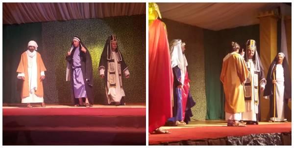 Peca teatral tradicional da Sexta feira Santa com multidao em Marechal Floriano 03