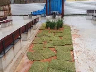 Gramados começam a ser plantados na Praça Santa Rita em Marechal Floriano 2