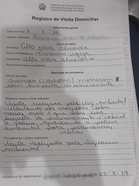 Mais de 10 cães morrem com suspeita de envenenamento em Marechal Floriano