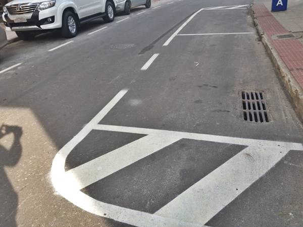 Pinturas no piso das ruas sao reformuladas em Marechal Floriano 02