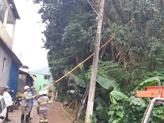 Eletricistas d&atilde;o continuidade &agrave; poda de galhos de &aacute;rvores em Marechal Floriano