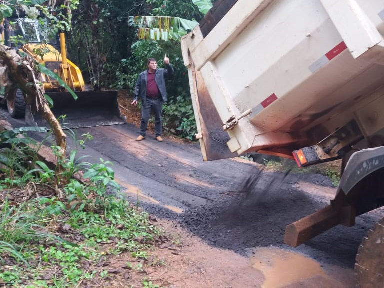 Estrada da esta&ccedil;&atilde;o de tratamento de esgotos ETE de Marechal Floriano &eacute; reformada1