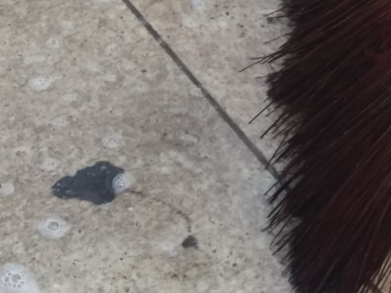 Material espalhado escurece o piso da pracinha em Marechal Floriano3