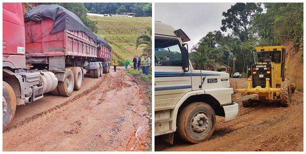 Barreiras são removidas para normalidade do trafego de veculos em Marechal Floriano 03