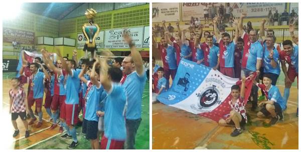 Times de futsal Esquadrao da primeira divisao e B Tres da segundona comemoram as vitorias 02