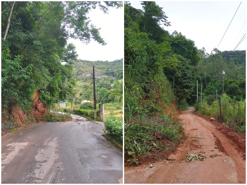 Barreiras dificultam o trânsito na BR 262 e acostamento ameaça ceder