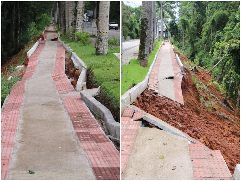 Calçamento de mais de R 350 mil desmorona em Domingos Martins