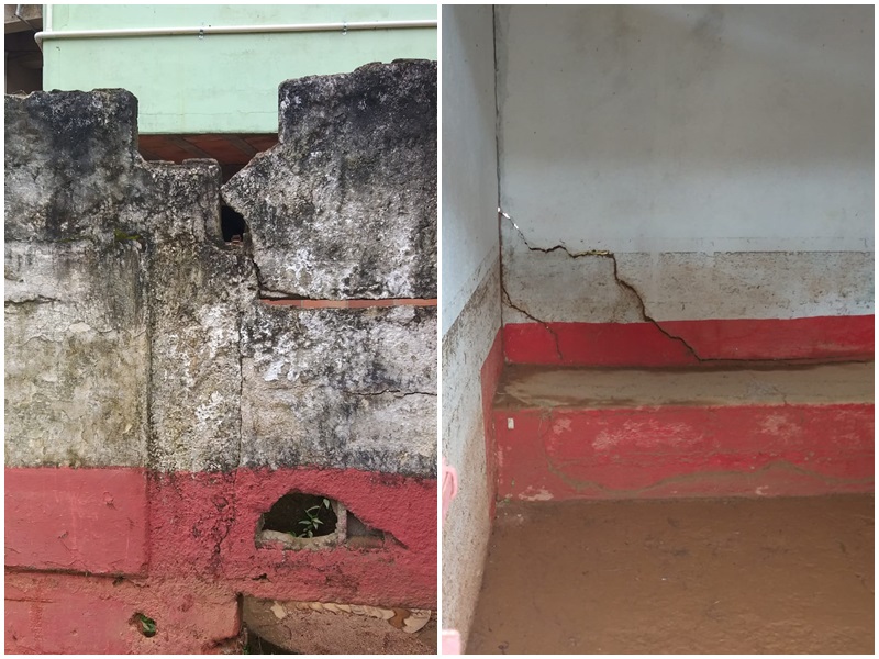 Estádio José Henrique Pereira com avarias provocadas pelos temporais em Marechal Floriano