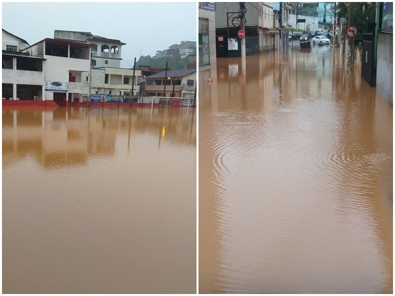 Tempestade provoca invasão de águas em Marechal Floriano acidentes e queda de barreiras