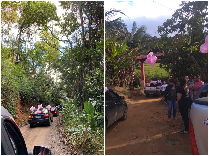 Charreata durante a quarentena leva carinho para gestante