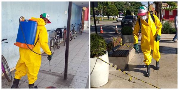 Cloro ativo e jorrado nos locais publicos de Marechal Floriano 02