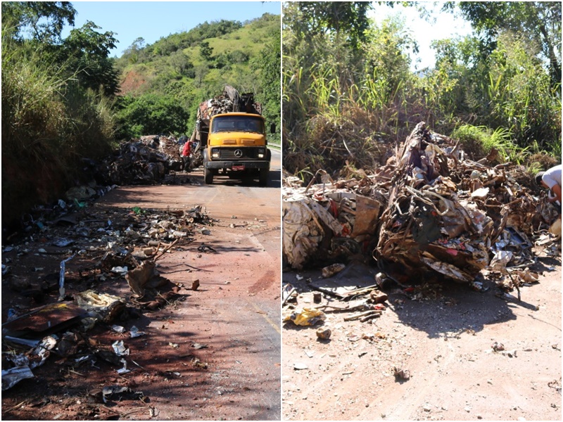 Motorista perde controle da carreta e tomba na BR 262