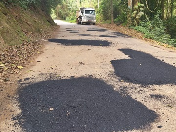 Buracos tapados em rodovia do interior de Marechal Floriano