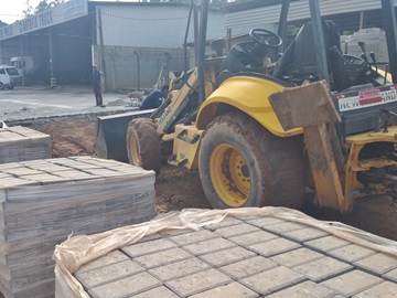 Empresa reinicia o calçamento do Trevo de Paraju em Marechal Floriano