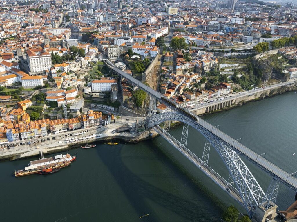 Aerian viw of Porto , Portugal, Europe