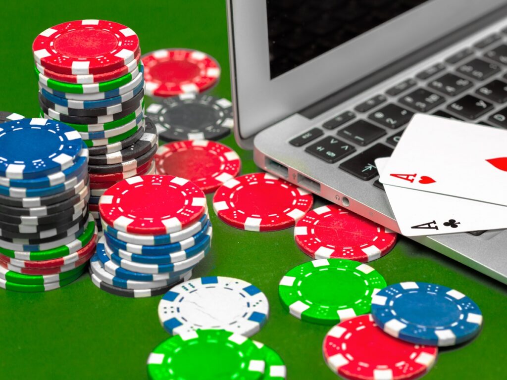 poker chips on the table