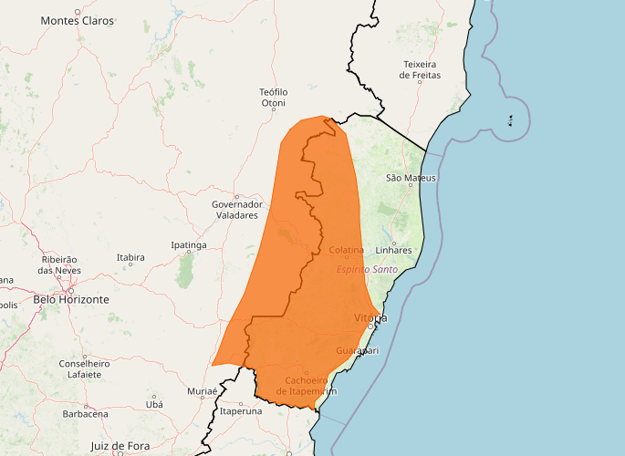 Alerta laranja Espírito Santo Alerta laranja Espírito Santo