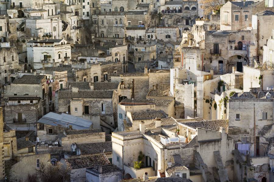 Beautiful shot of Matera, the European capital of culture in Basilicata, Italy A beautiful shot of Matera, the European capital of culture in Basilicata, Italy