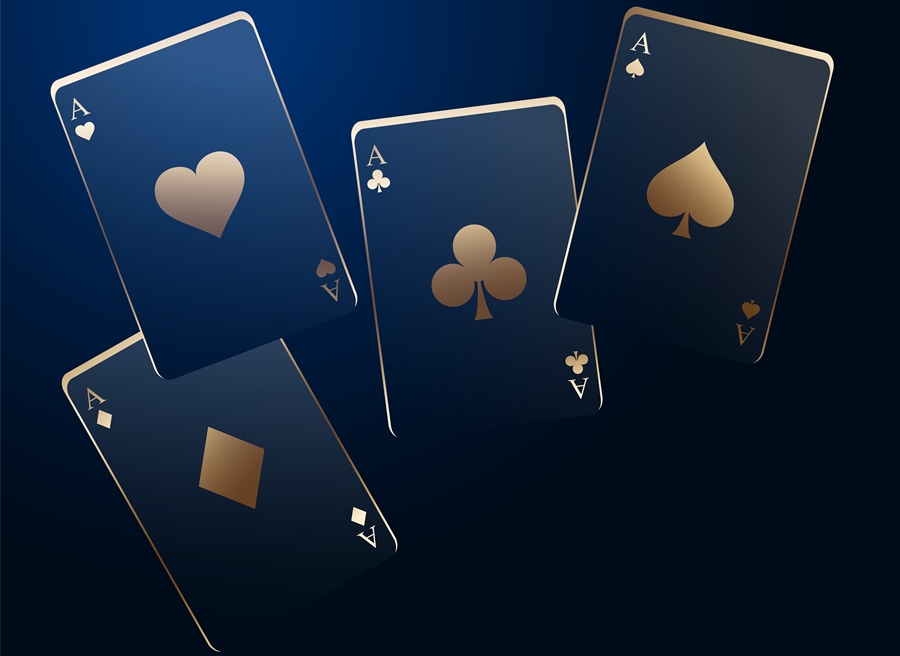 stylish casino cards on dark blue background stylish casino cards on dark blue background