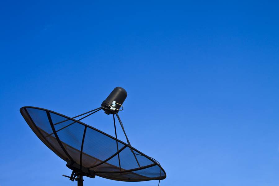 Satellite dish this is a connected equipment,symbol of communication