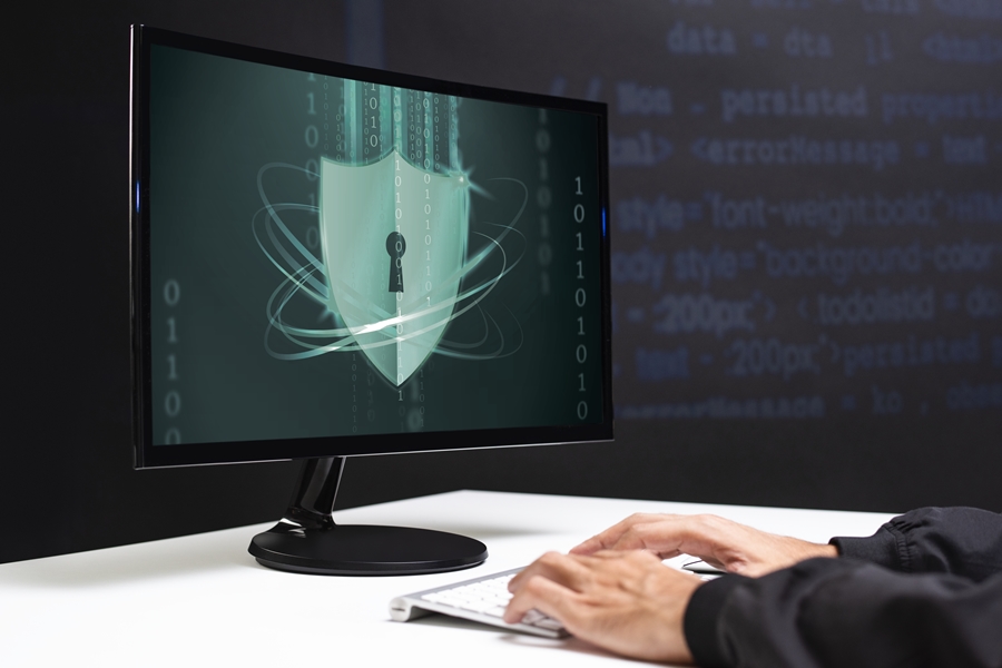 Hacker cracking the binary code data security Hacker cracking the binary code data security