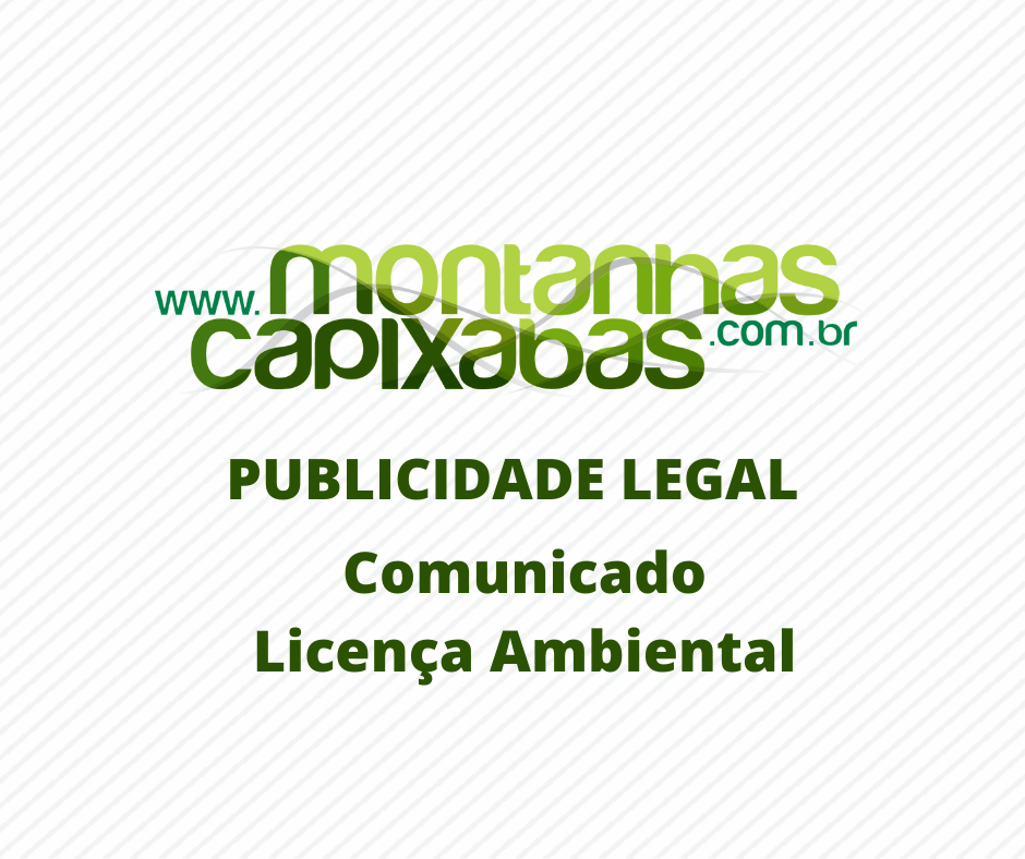 PUBLICIDADE LEGAL licença ambiental