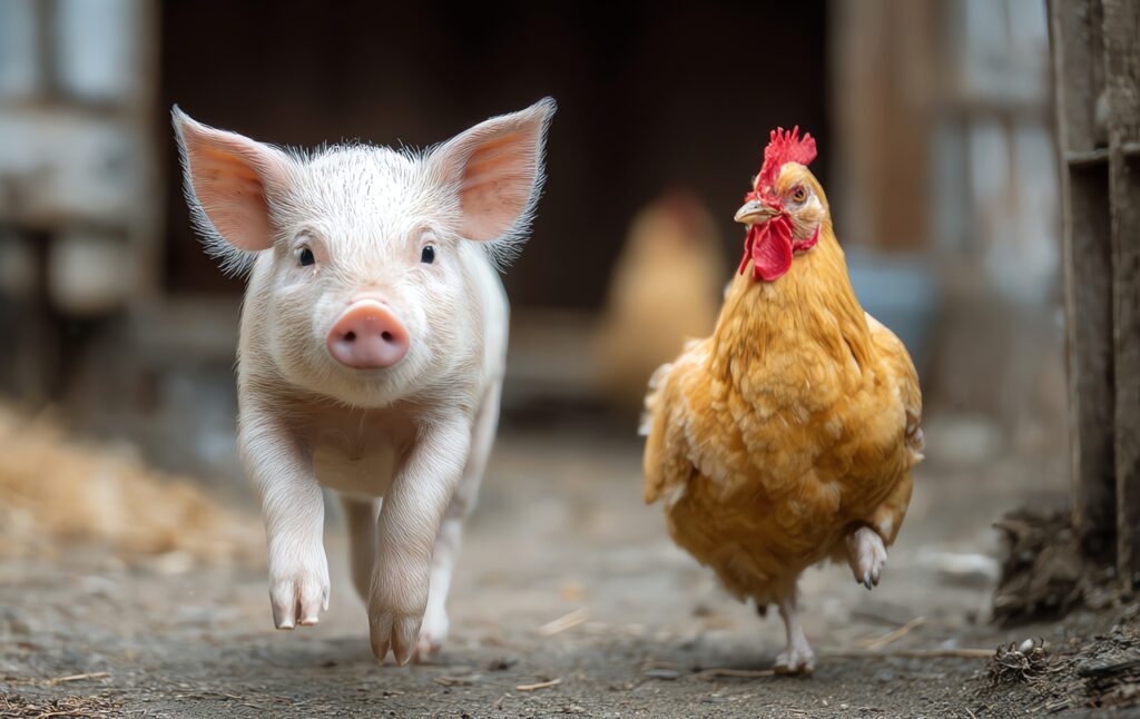 farm animals, AI generated image