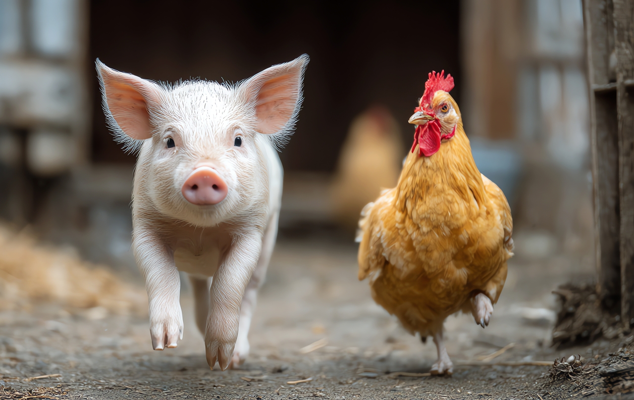 farm animals, AI generated image