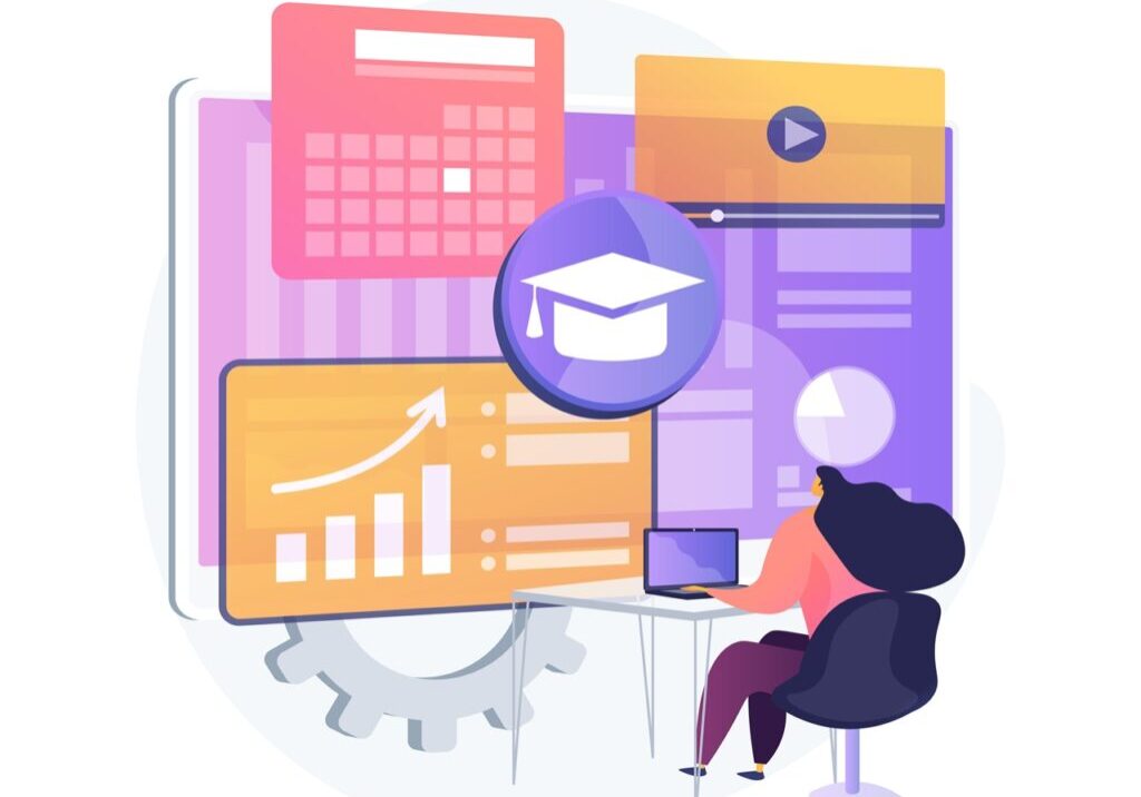 Learning management system abstract concept vector illustration. Educational technology, online learning delivery, software application, training course, tutoring program access abstract metaphor.