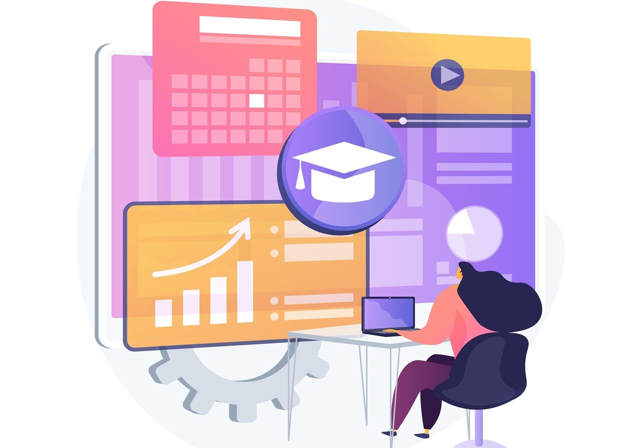 Learning management system abstract concept vector illustration. Educational technology, online learning delivery, software application, training course, tutoring program access abstract metaphor.