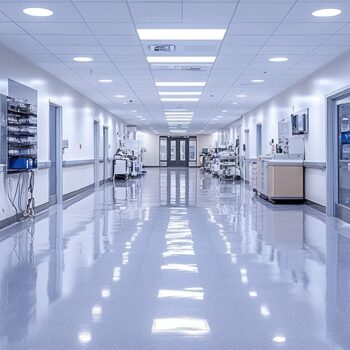 Hospital hallway with clean white walls, high-end medical equipment displayed along the corridor, soft fluorescent lighting casting even shadows, minimalist interior design --chaos 15 --ar 16:7 --style raw --stylize 750 --v 6.1 Job ID: 194beeb0-9a60-4668-96c8-bde828536249