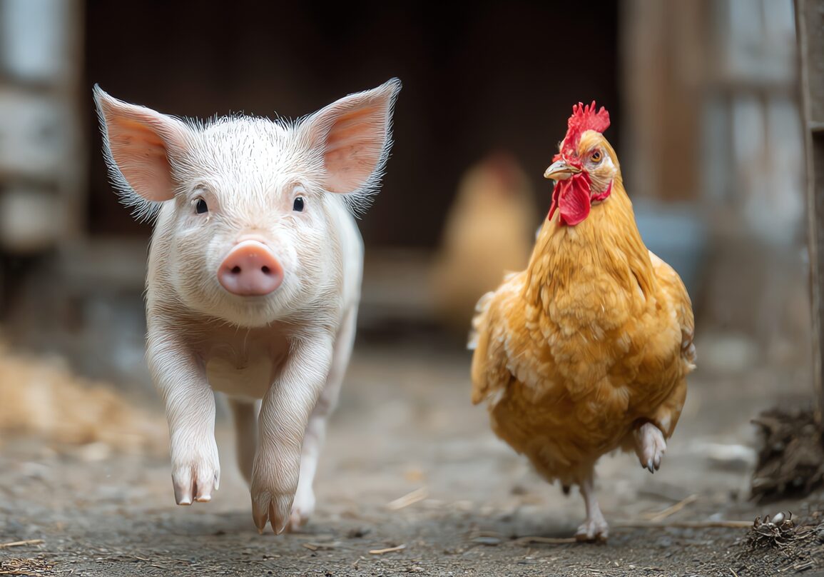 farm animals, AI generated image