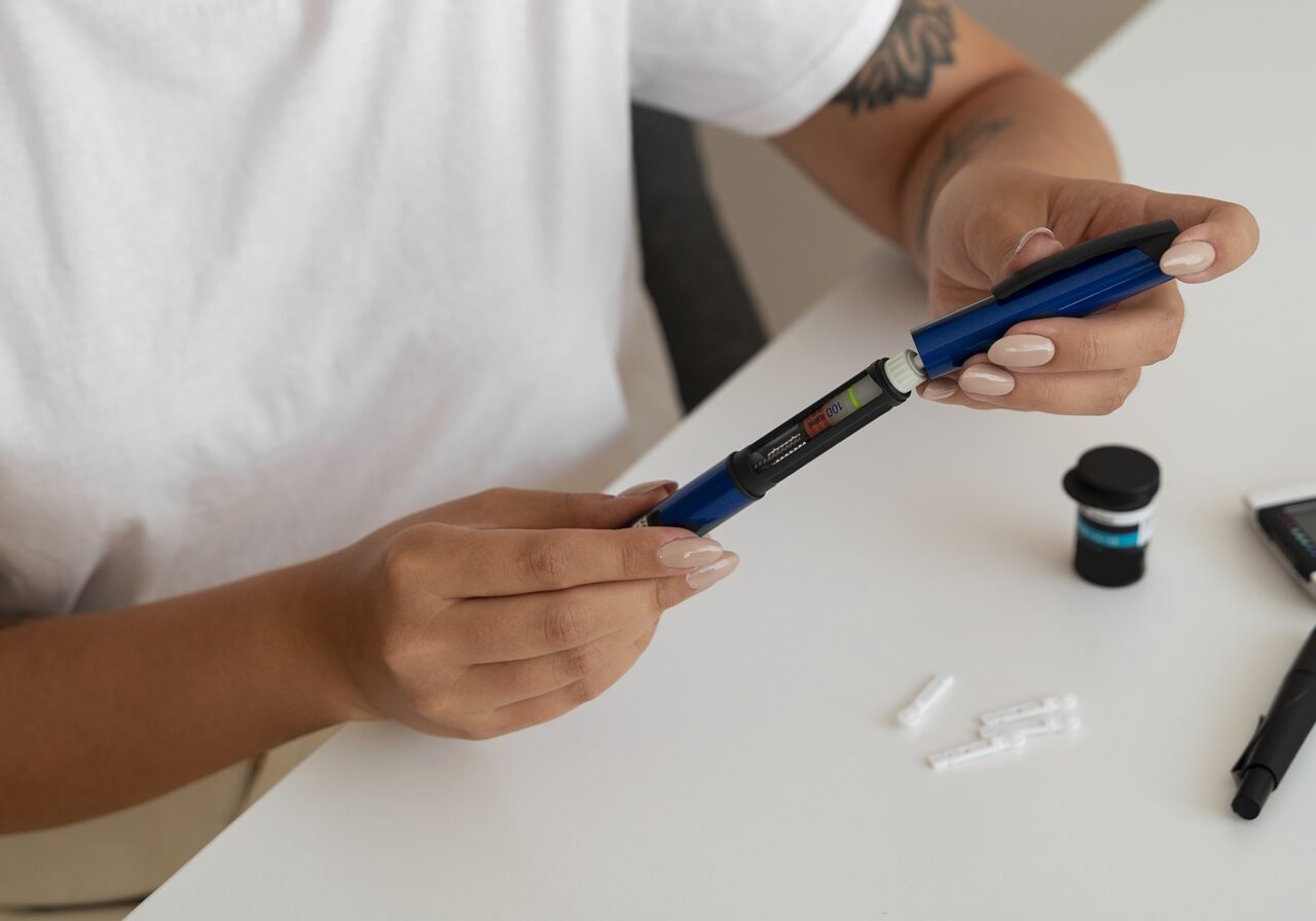 high-angle-diabetic-woman-checking-her-glucose-level